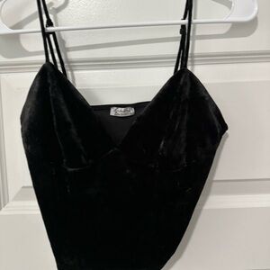 Elegant Black Velvet Women's Top
